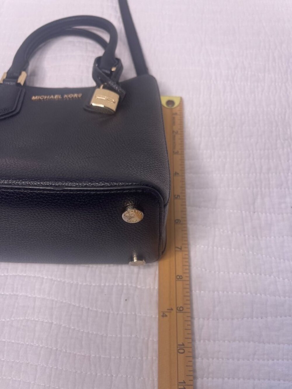 Michael Kors Adele Pebbled Leather Medium Messenger Satchel Crossbody Bag Purse - Picture 8 of 12